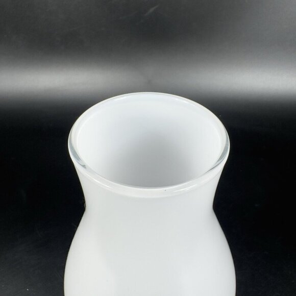 White Art Glass Bud Vase Round Bottom Bottle Shape Plain Simple Glass Vase Decor - Picture 8 of 9